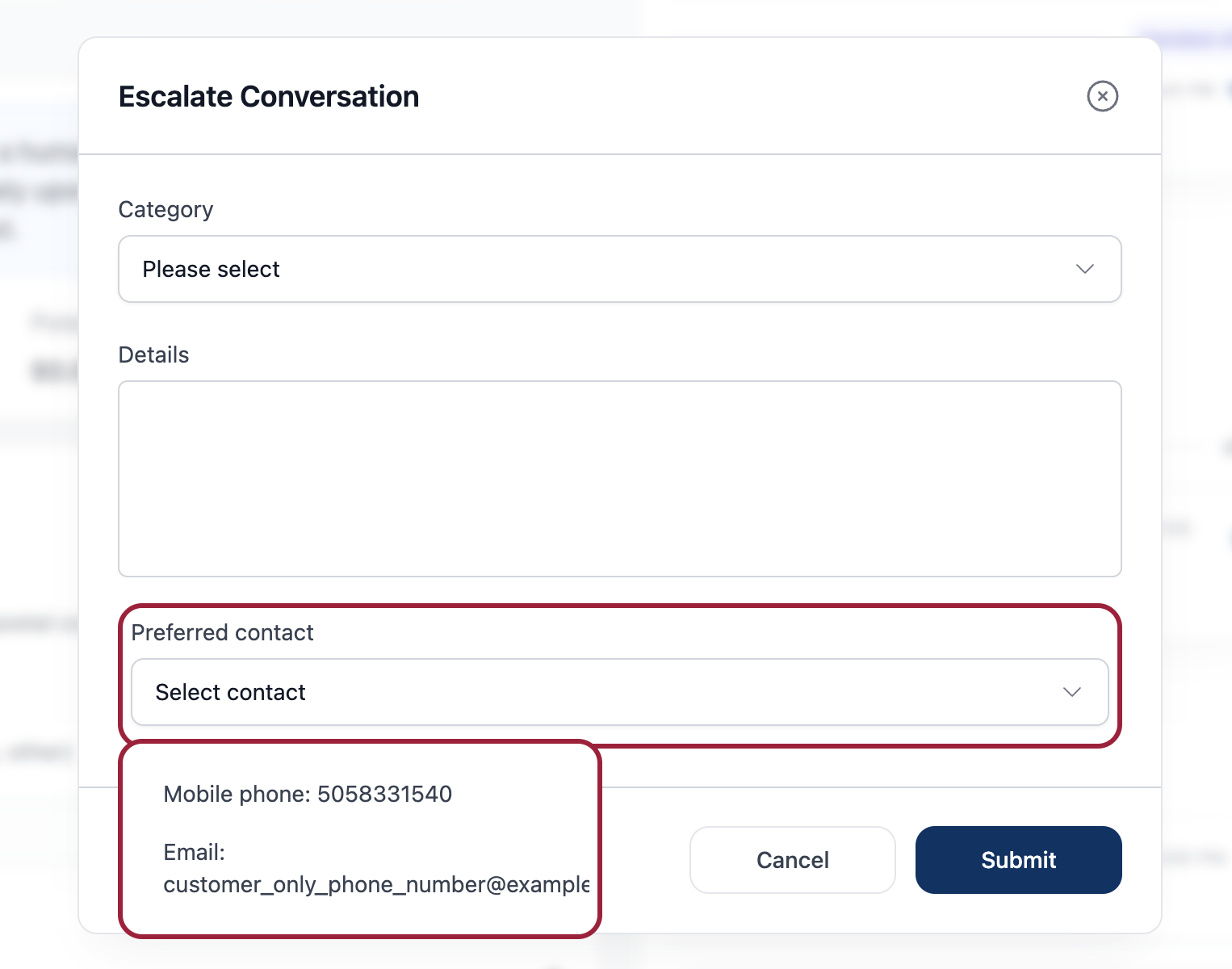 Contact method selection