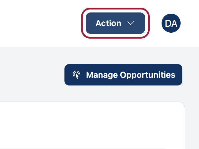 Top bar with action buttons